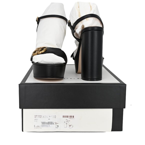 Gucci Women's 573021 GG Marmont Leather Platform Sandals - Picture 12 of 16